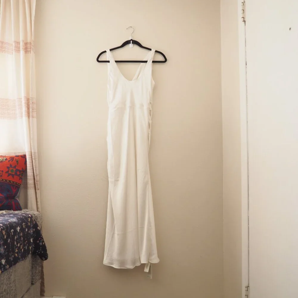 NWT Abercrombie & Fitch Pearl Cowl Neck Sleeveless Draped Maxi Dress sz Medium P - Picture 8 of 8